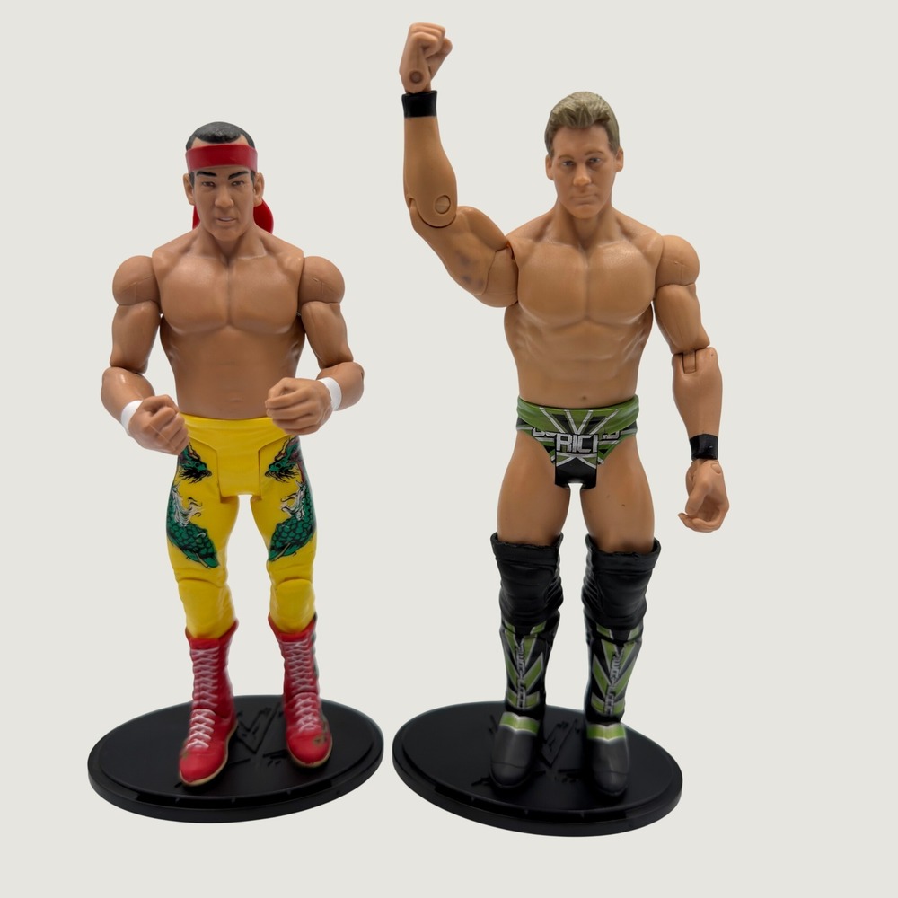 WWE Mattel Chris Jericho & Ricky Steamboat Action Figure Lot 2010 with‎ Stands